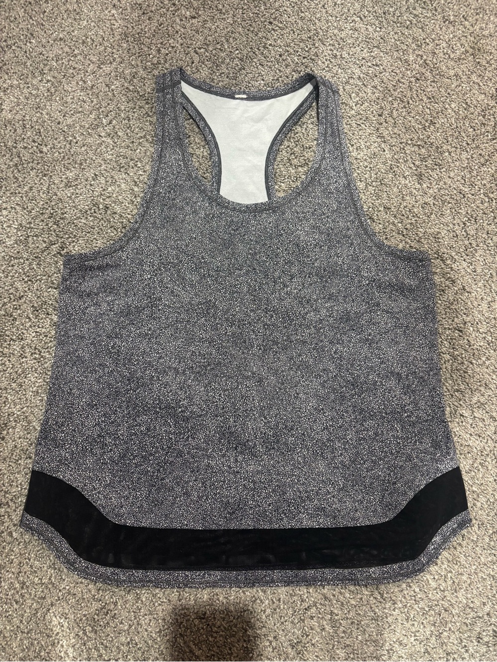 lululemon athletica Charcoal Metallic Racerback Tank with Black Trim